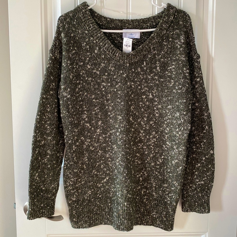 NWT Moss Green V-Neck Sweater